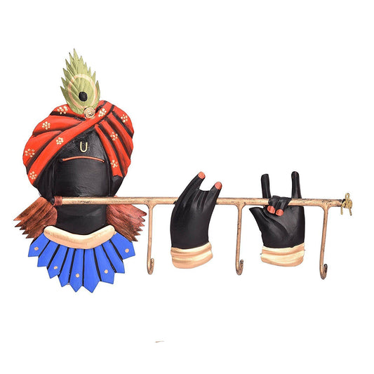 eCraftIndia Wrought Iron Lord Krishna Key Holder